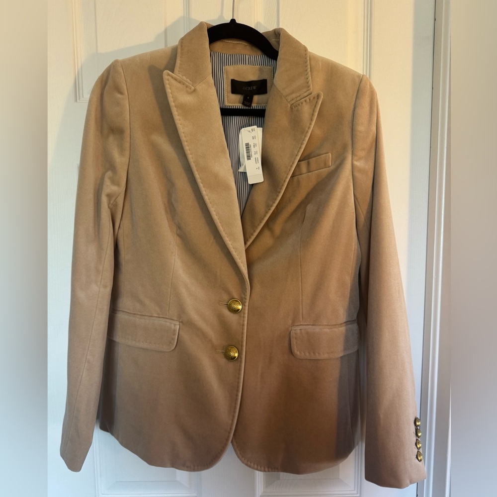 J. Crew Tan Blazer with Gold Buttons